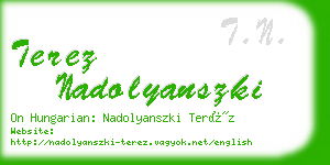 terez nadolyanszki business card
